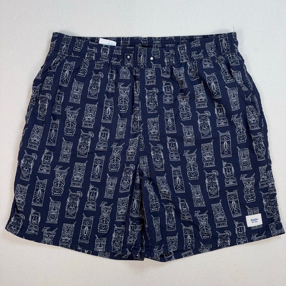 Katin Other - Katin Tiki Volley Swim Trunks Mens S Navy Mesh Lined Pocket Nylon *No Drawstring